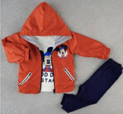 Костюм 3в1: вітрівка, реглан, штани "Міккі", плащівка, бавовна ТМ "Minitix"