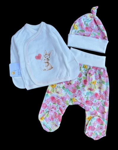 Комплект 3в1: льоля, повзунки, шапочка "Принт", інтерлок ТМ “Happy ТoТ” (56 см)