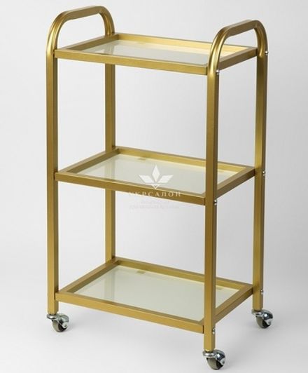 Косметологічний візок S4-gold скло сатин