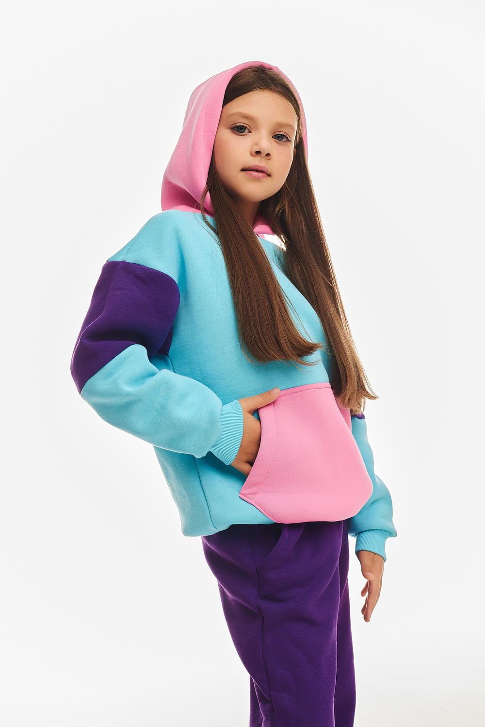 Детский спортивный утепленный костюм Kindamor Snug Princess Purple/Blue, флис для девочки