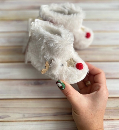 Пінетки-чобітки "Оленятко", штучне хутро, велюр ТМ «Cool Club» (р. 20 - 12 см))