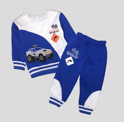 Костюм 2в1: світшот, штани "Авто", трьохнитка з начосом ТМ "Missmini Kids"