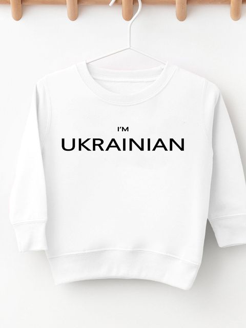 Свитшот детский белый I am Ukrainian Love&Live фото 1