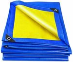 Тент 4х6м. Желто-синий. "Патриот". Плотность 90г\м2. От дождя, снега для тени. Усиленный край