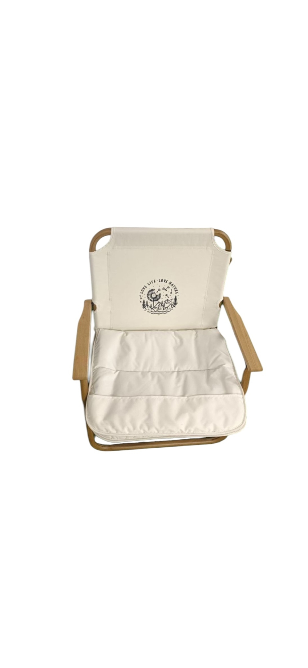 Кресло складное с накидкой беж