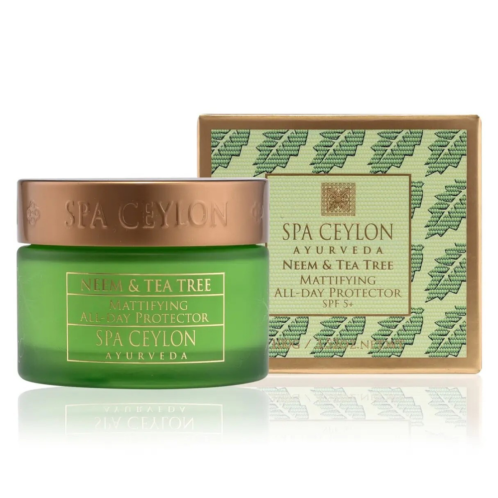 Денний крем протектор для жирної та проблемної шкіри SPF5 Маргоза та чайне дерево 100 г, SPA Ceylon