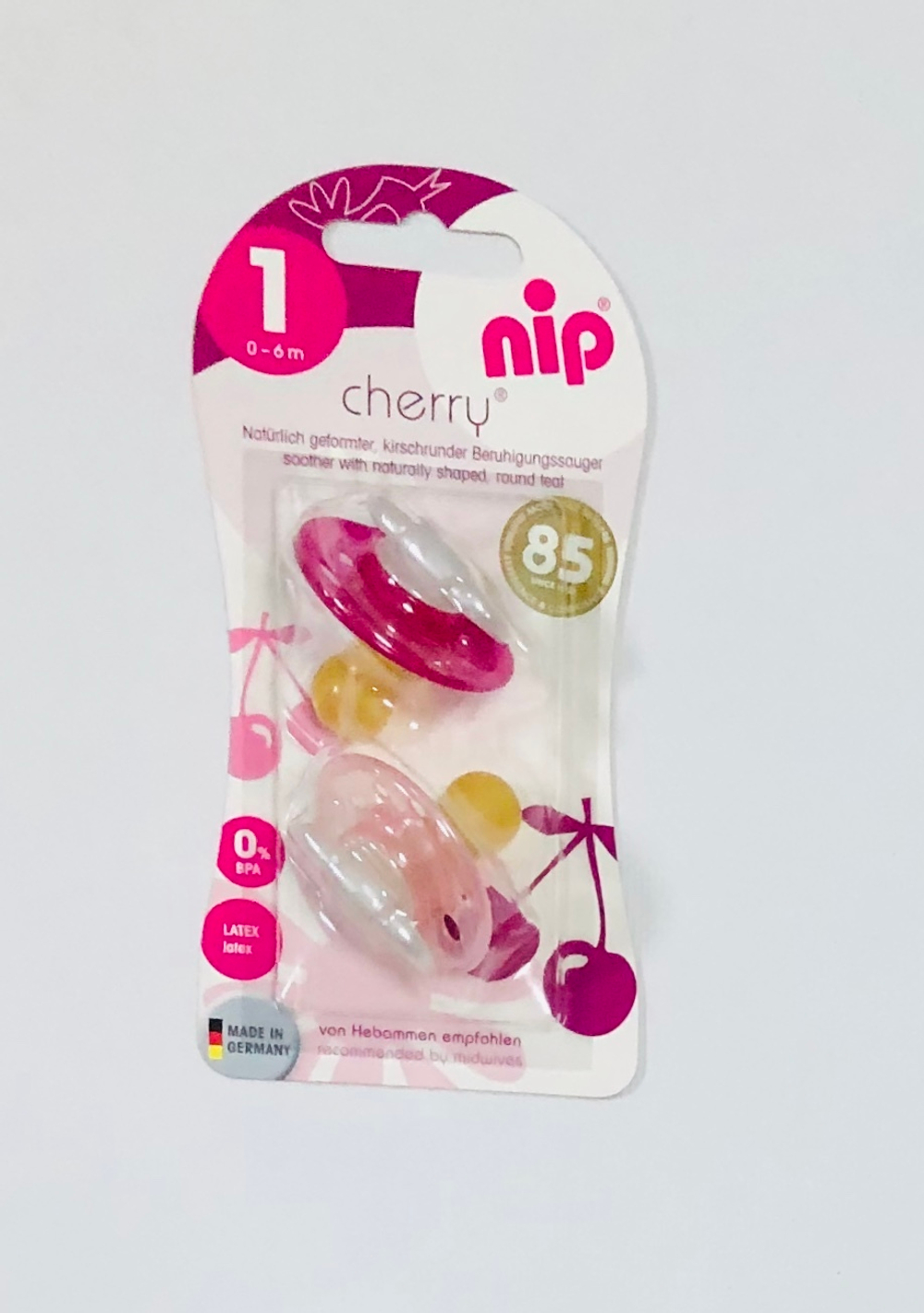 Пустушки латексні Cherry, 6+ міс, ТМ "Nip"