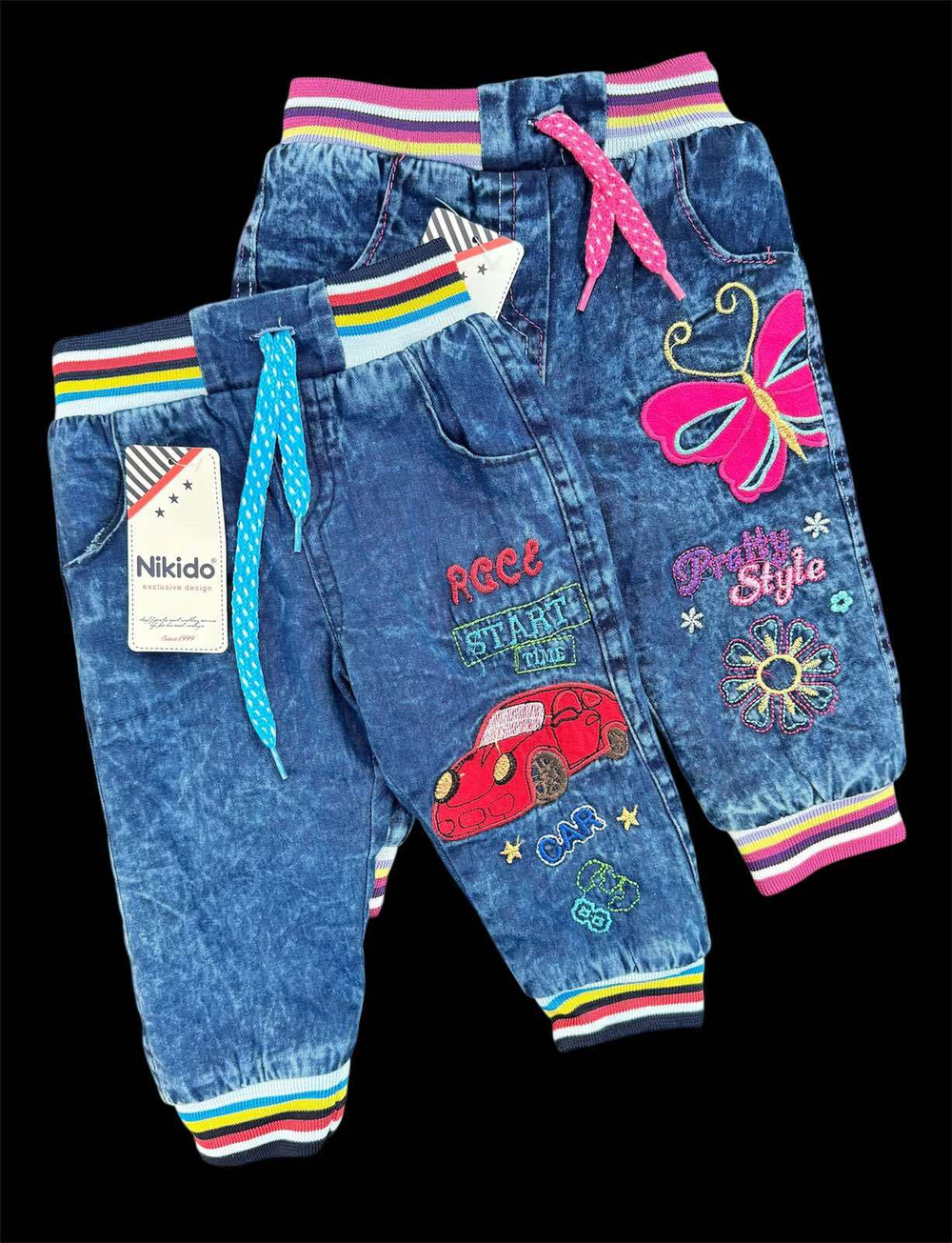 Джинси "Авто", джинс на махрі ТМ "Nikido"