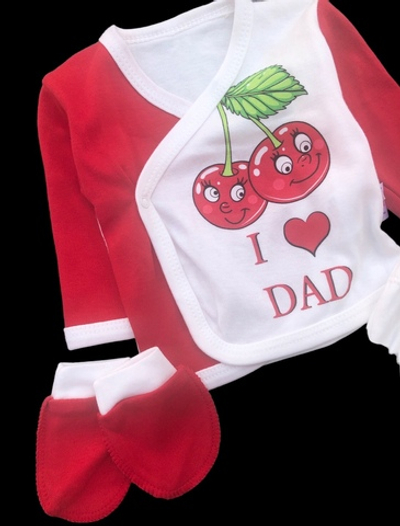 Комплект 3в1: льоля, повзунки, шапочка "Вишенька", інтерлок “Findik”