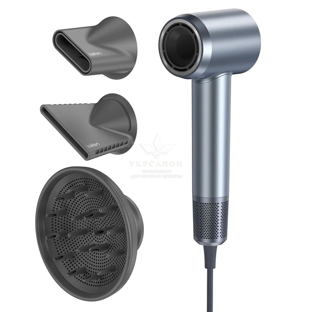 Фен Laifen профессиональный с ионизацией, 3 насадки, серый