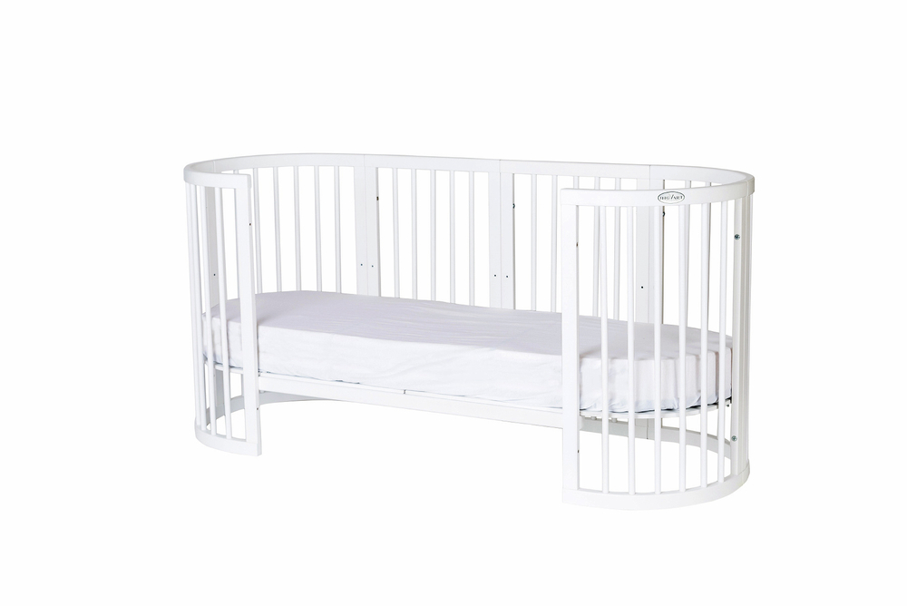 Детская кроватка-трансформер Ingvart Smart Bed 9 в 1 Round (72*72) с сердечками