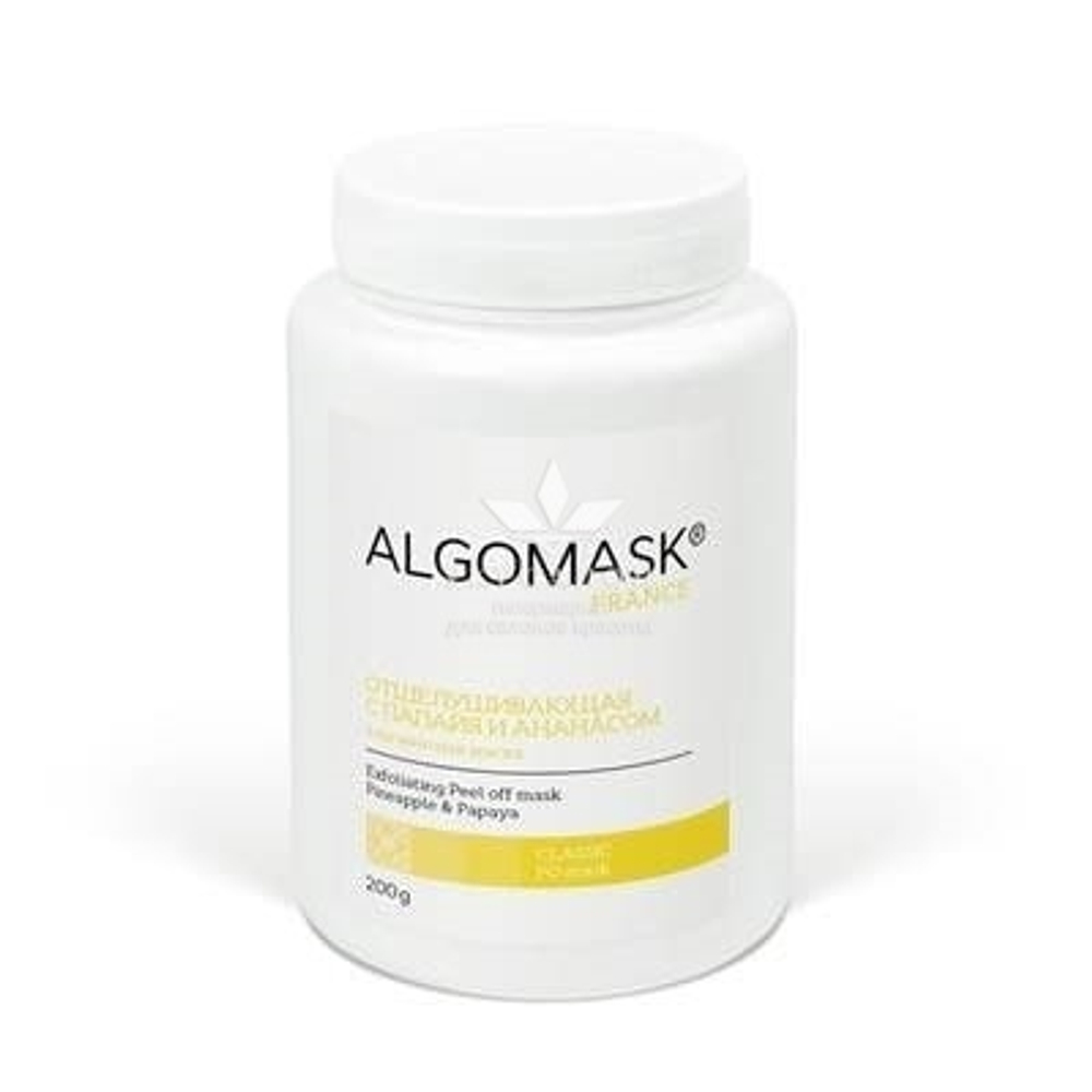 Альгинатная маска, отшелушивающая Exfoliating Peel off mask pineapple & Papaya, Algomask