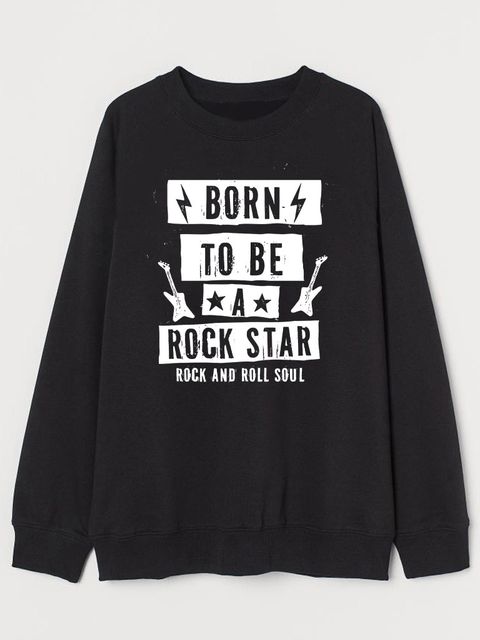 Світшот чоловічий чорний Born to be a rock star Love&Live