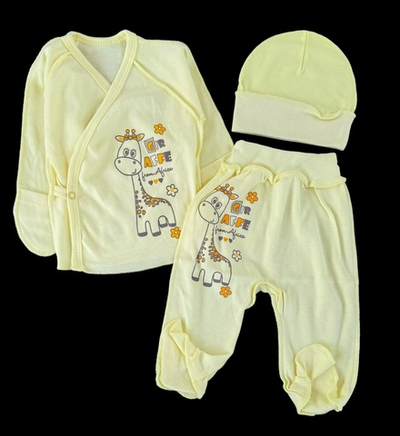 Комплект 3в1: льоля, повзунки, шапочка "Принт", інтерлок ТМ "UA" (56-62 см)