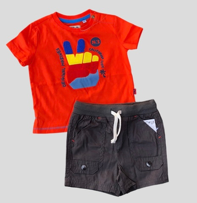 Костюм 2в1: шорти, футболка "California", бавовна, котон ТМ "Original Marines", "Kiabi" (68 см)