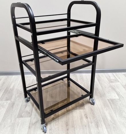 Косметологічний візок скло R-4v black