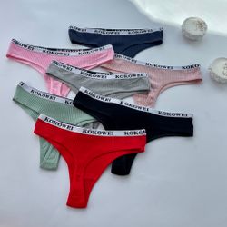 Трусики в рубчик  з написом на резинці