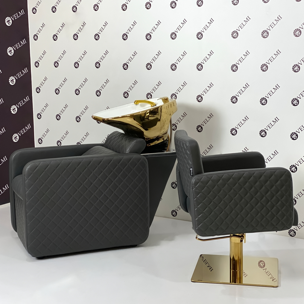 Комплект парикмахерской мебели Polo Premium Lux Gold на квадрате
