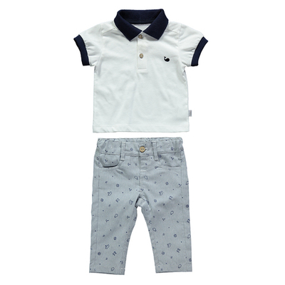 Костюм 2в1: футболка-поло, штани "Ocean", бавовна, котон ТМ "Bebetto" (74 см)