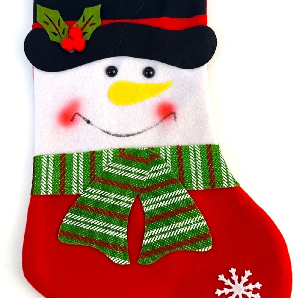 Новогодний подарочный носок Снеговик