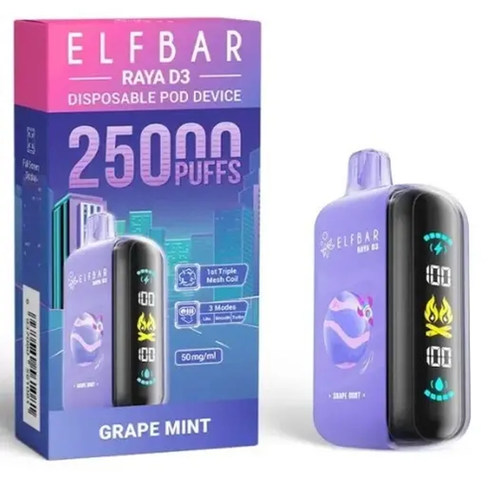 Elf Bar Raya D3 - Grape Mint (5% nic)