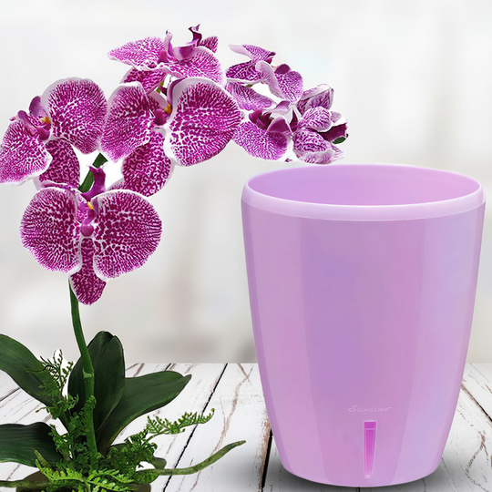 Горшок-орхидейница для цветов с автополивом "ORHIDEA TWIN" 15*12,5 см лаванда