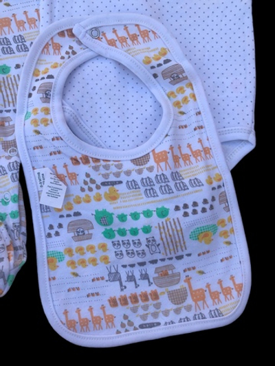 Комплект 5в1: чоловічок, боді, шапочка, царапки, слюнявчик "Зоо", інтерлок ТМ "Bebe Bonito"