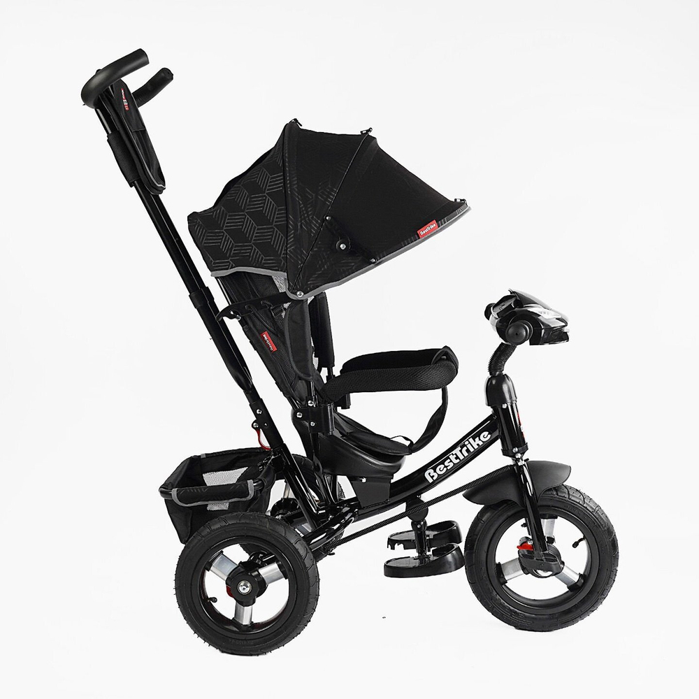 Дитячий триколісний велосипед Best Trike 3390 надувні/фара, з USB, пультом, батьківською ручкою