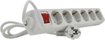 Мережевий подовжувач EuroPower EPW615 220 В 3.5 кВт 6 розеток 1.5 м, переріз 3х0.75 мм Білий (YT-EPW615)