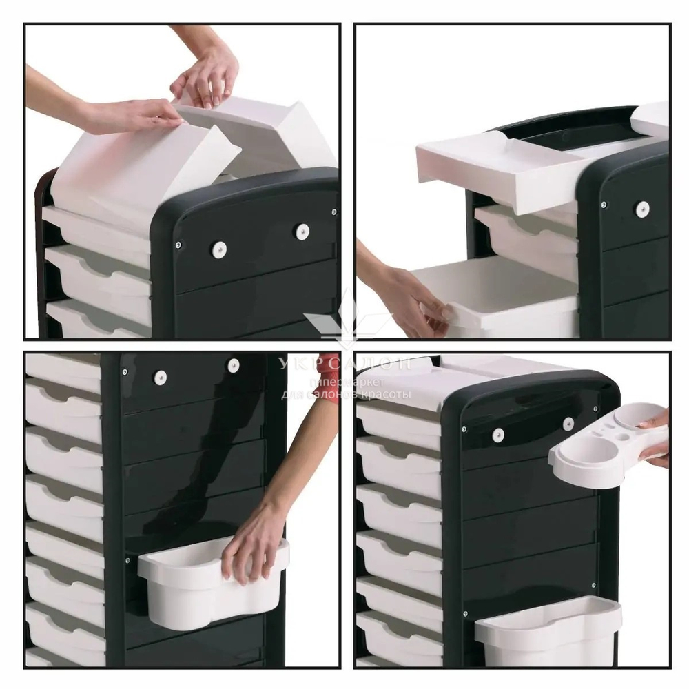 Перукарський візок Elogy білий/капучіно