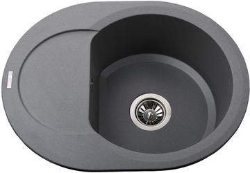 Кухонна мийка GLOBUS LUX Moraine 600х470 сірий металік