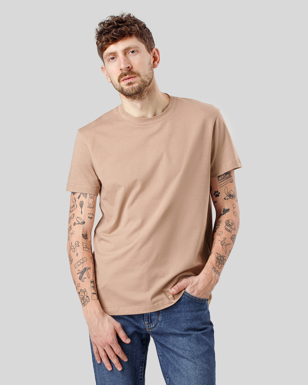 Футболка чоловіча бежева (арт. 7462300505)