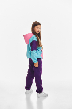 Детский спортивный утепленный костюм Kindamor Snug Princess Purple/Blue, флис для девочки