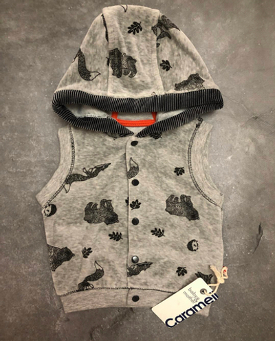 Жилетка з капюшоном "Ліс", велюр ТМ "Caramell" (68 см)