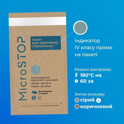 Пакеты для стерилизации Microstop Еco с индикатором 4 класса 60×100 мм, 100 шт.