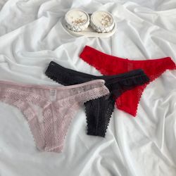 Стрінги в сіточку з мереживною окантовкою