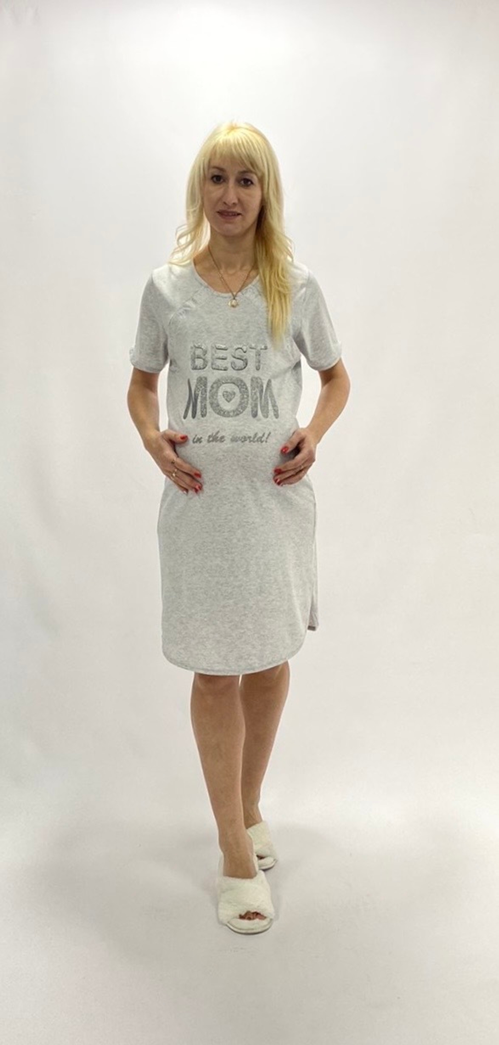 Сорочка для вагітних і годуючих мам, бавовна   "Best MOM"