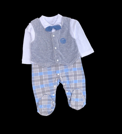 Чоловічок "Клітинка", інтерлок, велюр "Happy"