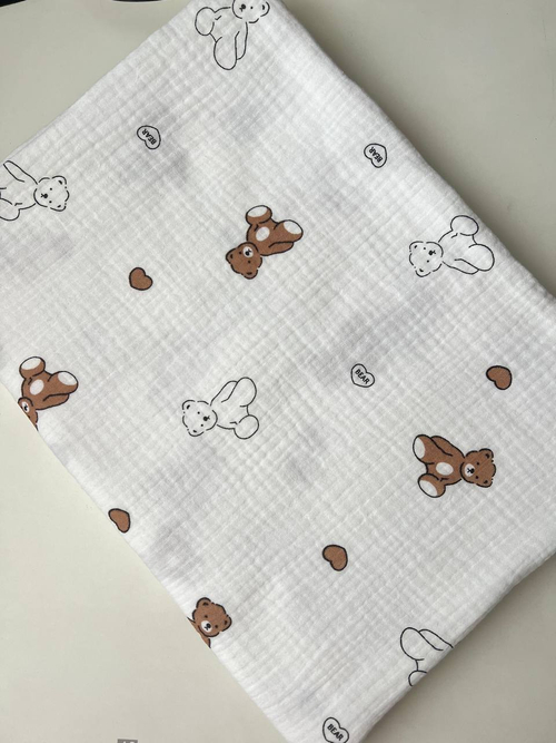 Пеленка муслиновая жатая двухслойная