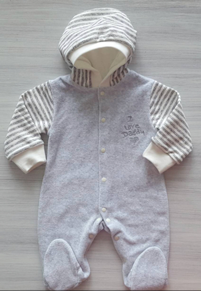 Чоловічок з капюшоном, велюр "Happy"