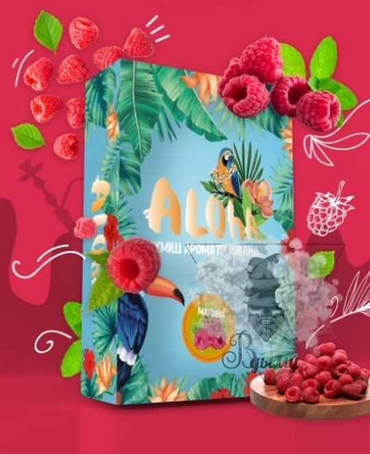 Бестабачная смесь Aloha Raspberry (Алоха Малина) 100г