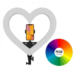 Кольцевая лампа Heart RGB со штативом и держателем телефона