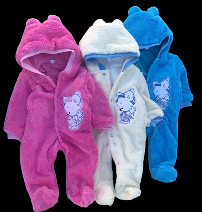 Комбінезон (ромпер) з капюшоном "Тедді", набивна махра ТМ "UA"