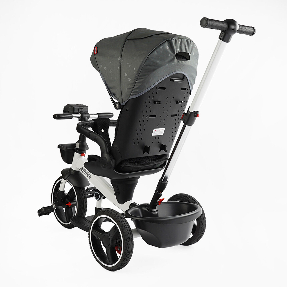 Детский трехколесный велосипед Best Trike Marco 9155 PU, складной руль, музыкальная фара, с родительской ручкой