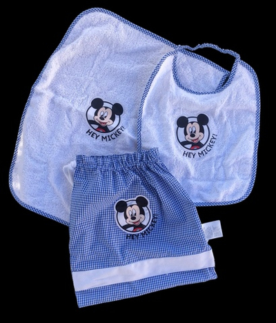 Комплект 3в1: слинявчик, рушничок, торбочка, махра, бавовна ТМ "Ovs"