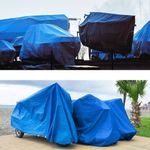 Тент 4х6м. Желто-синий. "Патриот". Плотность 90г\м2. От дождя, снега для тени. Усиленный край