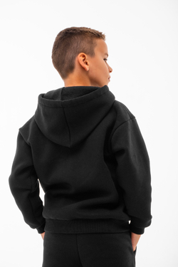 Дитячий спортивний утеплений костюм Kindamor Warm Autumn Black для хлопчика, фліс чорний