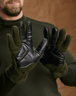 Рукавички тактичні флісові кольору хакі (арт. 9062300101)