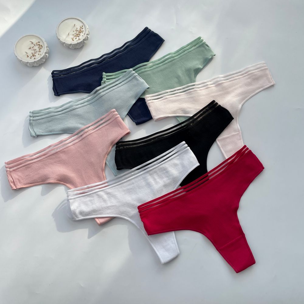 Стрінги з прозорими вставками на резинці