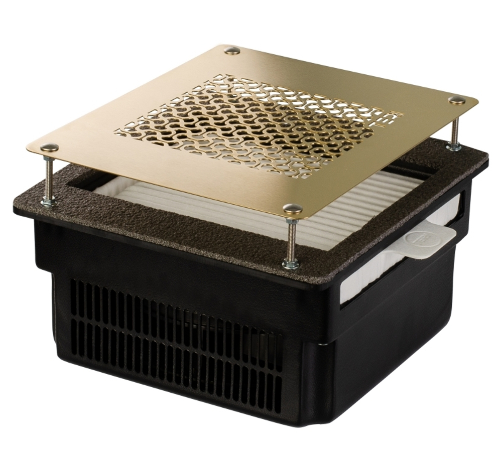 Врезная маникюрная вытяжка с HEPA фильтром Teri Turbo, цвет черный (сетка золотая)